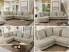 CALENO L-Form Ecksofa 317x225 cm, Massivholz-Rahmen & Wellenfedern, Sitzhöhe 51 cm, modernes Polstersofa rückenecht bezogen & freistehend - Beige Strukture - Links Seite Bild 2