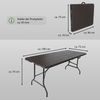 Buffettisch Klapptisch 180 x 75 cm Holzoptik klappbar Kunststoff Gartentisch Bierzelttisch Bild 3