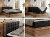 Boxspringbett mit Kopfteil und Topper, Polsterbett - ALBERO 1 - 200 x 200 cm - Schwarz Kunstleder - H4 Bild 2
