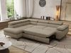 MKS Möbel 'Pablo L-Form' Ecksofa mit Schlaffunktion, verstellbare Kopfstützen, Dunkelbeige, Struktur, ohne Topper, Links Bild 4