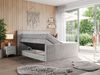 Boxspringbett KING EIGAR, mit einer Doppelmatratze, einem genähten Kopfteil - 200x200 - Hellgrau Velours - H4 Bild 2