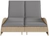 Sonnenliege, Gartenliege mit Auflagen Beige 114x205x73 cm Poly Rattan Bild 4