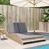 Sonnenliege, Gartenliege mit Auflagen Beige 114x205x73 cm Poly Rattan Bild 3