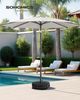 SONGMICS Terrassenschirm 300 cm, UV-Schutz UPF 50+, Sonnenschirm klappbar mit Kurbel, für Balkon, Pool, mit Ständer, beige Bild 2