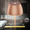 BRILONER - Riffle Mini LED Tischlampe kabellos IP44 mit Lichtkante, 8,5x20 cm, Touchdimmer, Akku tauschbar, Nachttischlampe, LED Lampe, Akku Lampe, German Design Award Winner 2025, Kupferfarbig Bild 4