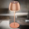 BRILONER - Riffle Mini LED Tischlampe kabellos IP44 mit Lichtkante, 8,5x20 cm, Touchdimmer, Akku tauschbar, Nachttischlampe, LED Lampe, Akku Lampe, German Design Award Winner 2025, Kupferfarbig Bild 3