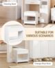 Hocker Schminktisch, Sitzhocker gepolstert, mit rutschfesten Fußpads, für Ankleidezimmer, Schlafzimmer, Eingangsbereich, Weiß Bild 3