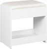 Hocker Schminktisch, Sitzhocker gepolstert, mit rutschfesten Fußpads, für Ankleidezimmer, Schlafzimmer, Eingangsbereich, Weiß Bild 2