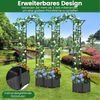 2 in 1 Rosenbogen mit Blumenkasten Gartenbogen aus Metall & PP Spalier Rankbogen Grau Bild 3