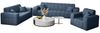 Sofaset Designersofa NANCY 3-2-1 in Stoff Neve Blau Bild 5