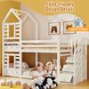 Bett 90x200 cm Etagenbett mit Stauraum und Hausrahmen – weißes Kinderhochbett mit Schubladen Bild 2