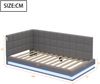 Merax Daybett Einzelbett Polsterbett 90x200cm mit USB & LED, Tagesbett Schlafsofa mit Lattenrost, Jugendbett Gästebett Funktionsbett, Samt, Grau Bild 4
