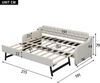 90*200cm Schlafsofa, Tagesbett, mit ausziehbares Rollbett, USB-Anschluss, beige Bild 3