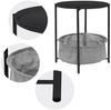 ML-DESIGN Beistelltisch Couchtisch aus Metall mit Stoffkorb als Stauraum & abnehmbarer Tablett, Sofatisch Wohnzimmertisch Nachttisch Tisch Couchtisch Anthrazit Bild 2