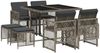vidaXL 9-tlg. Garten-Essgruppe mit Kissen Grau Poly Rattan 3210776 Bild 2