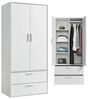 mokebo Kleiderschrank Der Kleiderheld (80x180x51 cm, 2-türig, 2 Schubladen & 4 Fächer) Garderobenschrank, Schlafzimmerschrank oder Schrank in Weiß Bild 4