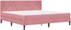 vidaXL Bettgestell mit Matratze mit Kopfteil Rosa 200 x 200 cm Samt 3415075 Bild 3