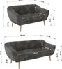 Skandinavisches Sofa Set PIRS 3-2, Komplettset, Wellenfederung, Buche Füße, Sitzgruppe, Polstermöbel Set - Grau Cord Bild 5