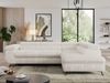 Mks Möbel 'Pedro L-Form' Ecksofa mit Schlaffunktion, verstellbaren Kopfstützen & Bettkasten, Beige, Cord, mit Topper, rechts Bild 3