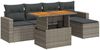 vidaXL 6-tlg. Garten-Sofagarnitur mit Kissen Grau Poly Rattan 3327028 Bild 2