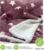 Wohndecke Soft Flanell Sterne Kuscheldecke mit Sherpa Fell, heimtexland, Sofadecke 150x200 I extra dick I warm I kuschelig weich Bild 3