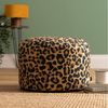 Icon Milano Leopard Hocker, Webstoff, Sitzsack Stuhl, Sitzpuff Hocker mit Füllung, Fußhocker für das Wohnzimmer, Deko Wohnzimmer, Garten Bild 2
