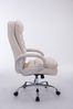 Bürostuhl SOUK Stoff - 116x68x77, Creme Stoff Metall in Chromoptik Gestell ergonomische Bürostühle Homeoffice Stuhl mit Rollen Bild 3