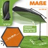 KESSER® Alu Ampelschirm Sonnenschirm + Abdeckung Ø300 cm / Ø350 cm mit Kurbelvorrichtung Kurbelschirm mit Ständer UV-Schutz Aluminium Wasserabweisende Bespannung - Schirm Gartenschirm Marktschirm 300cm, Anthrazit Bild 2