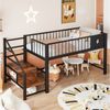 Flieks Kinderbett, Niedriges Hochbett Metallbett 90×200cm mit Aufbewahrungstreppe Bild 3