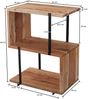 Beistelltisch S-Form 45 x 60 x 30 cm Akazie Metall Ablagetisch, Tischchen Wohnzimmer Industrial, Holztisch mit Metallbeinen, Dekotisch Holz Bild 4