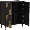 vidaXL Sideboard mit Regal Schwarz 60 x 33 x 75 cm Massivholz Mango 4018834 Bild 2