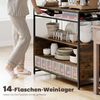 Küchenregal 96,5 cm mit Arbeitsfläche, Weinregal, 5 S-Haken und Metallrahmen in Rustic Brown Bild 4