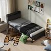 Metallbett 90x200 cm mit USB & Stauraum-Kopfteil, Schwarz, Traglast 400 kg (ohne Matratze) Bild 3