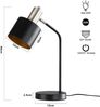 ZMH Tischlampe Vintage Nachttischlampe E27 - Tischleuchte Wohnzimmer Schwarz Gold Kabel Schreibtischlampe Retro Schwenkbar Leselampe Tisch Basic Nachtlampe Bett für Schlafzimmer Bild 2