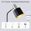 ZMH Tischlampe Vintage Nachttischlampe E27 - Tischleuchte Wohnzimmer Schwarz Gold Kabel Schreibtischlampe Retro Schwenkbar Leselampe Tisch Basic Nachtlampe Bett für Schlafzimmer Bild 4