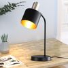 ZMH Tischlampe Vintage Nachttischlampe E27 - Tischleuchte Wohnzimmer Schwarz Gold Kabel Schreibtischlampe Retro Schwenkbar Leselampe Tisch Basic Nachtlampe Bett für Schlafzimmer Bild 3