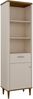 Forte LACETTI Regal 60, elegantes Bücherregal mit 2 Einlegeböden, 1 Schublade, 1 Tür, Wohn-/Schlafzimmer, Kaschmir|Beige|Valencia Eiche Holzdekor, 60,4 cm breit x 200,5 cm hoch x 41,2 cm tief Bild 3