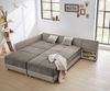 Ecksofa-Dauerschläfer Doppelbett Federkern Bettkasten Couch in Graubraun Beige Bild 5