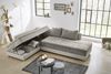 Ecksofa-Dauerschläfer Doppelbett Federkern Bettkasten Couch in Graubraun Beige Bild 3