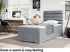 MEBLINI Boxspringbett KARIM 80x200 cm mit Bettkasten - H3/Grau Samt Gepolstert Einzelbett mit Topper & Taschenfederkern-Matratze - 80x200 Rechts Bild 4