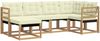 vidaXL Outdoor-Sofagarnitur mit Kissen 6 pcs Weiß und Creme 3389632 Bild 2