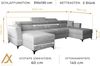 AX LIVING Ecksofa klein mit Schlaffunktion Ribella 345 cm Grafit U-Form, Bettkasten Bild 5