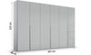 rauch Kleiderschrank; Drehtürenschrank PURISMA, 6-türig, 6 Glastüren, Seidengrau, inkl. Innenspiegel und weiteres Zubehör, 301x223x61xcm Bild 4