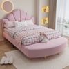 Polsterbett rosa mit Bettbank Samt Kopfteil 140x200 cm Doppelbett mit Bank Bild 3
