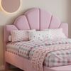 Polsterbett rosa mit Bettbank Samt Kopfteil 140x200 cm Doppelbett mit Bank Bild 4