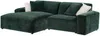 Vente-unique - TIRONO Sofa SamtStoff Grün - B 161 cm x H 80 cm x L 254 cm Bild 4
