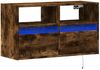 TV-Wandschrank, Fernsehschrank mit LED-Beleuchtung Räuchereiche 80 x 31 x 45 cm Bild 3
