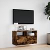 TV-Wandschrank, Fernsehschrank mit LED-Beleuchtung Räuchereiche 80 x 31 x 45 cm Bild 4