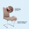 KHG 4er Set Esszimmerstühle Schwingstuhl Polsterstuhl Küchenstuhl Mikrofaser Beige - Design Stuhl Sitzhöhe 48 cm - Freischwinger mit integriertem Griff Bild 4