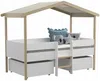 Vente-unique - SAROSI Bett Holz, PlatteHolz, Platte BeigeWeiß - B 99,8 cm x H 165,3 cm x L 213,5 cm Bild 4